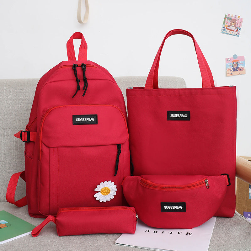 Fashion Big Student Backpack New Nylon Canvas Girls School Bag Multi-pocket  Ring Buckle Portable College Girl's Schoolbag New With Pendant - Walmart.com